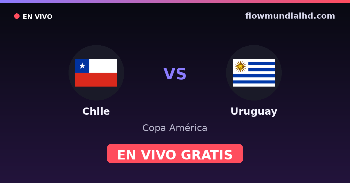 Chile vs Uruguay — Copa América, CONMEBOL-Qualifikation · Bilanz und wo man live und kostenlos zusehen kann auf FlowMundial HD