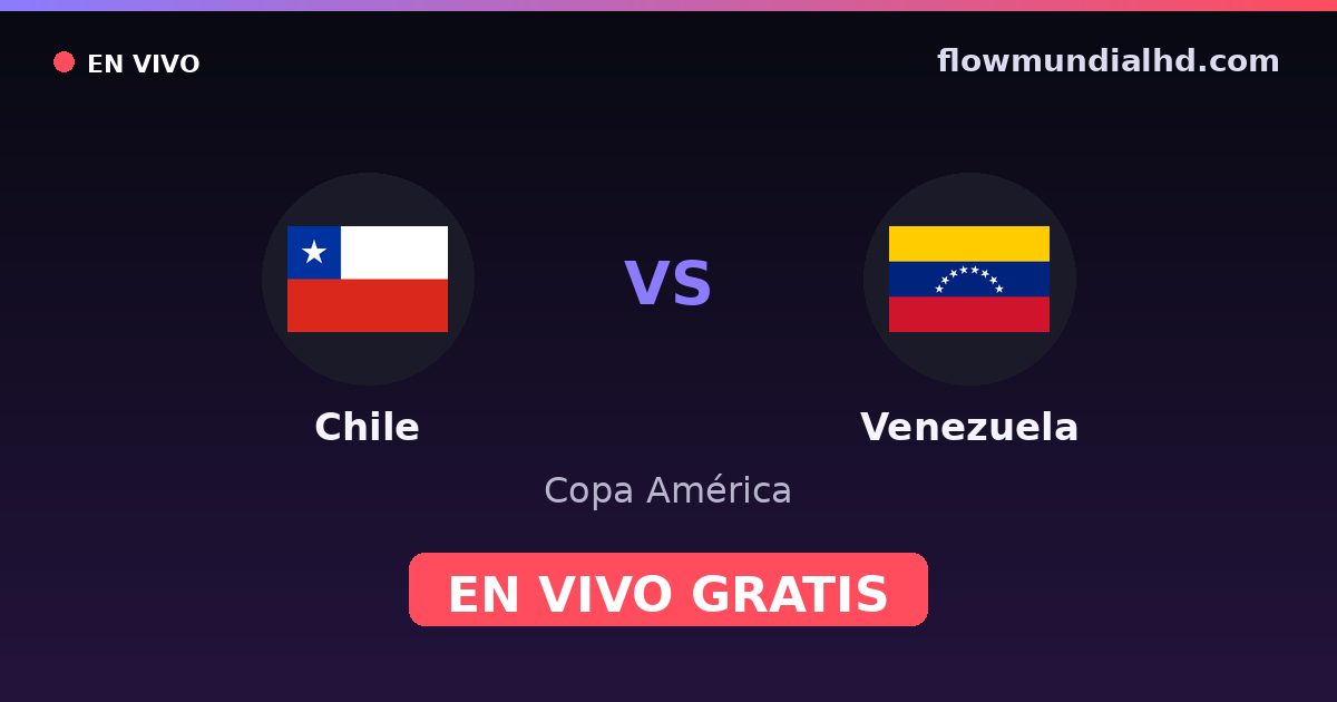 Chile vs Venezuela — Copa América, Eliminatorias CONMEBOL · historial y dónde ver en vivo gratis en FlowMundial HD