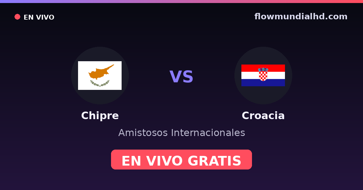 Chipre vs Croacia — Amistosos Internacionales, Eliminatorias UEFA · historial y dónde ver en vivo gratis en FlowMundial HD