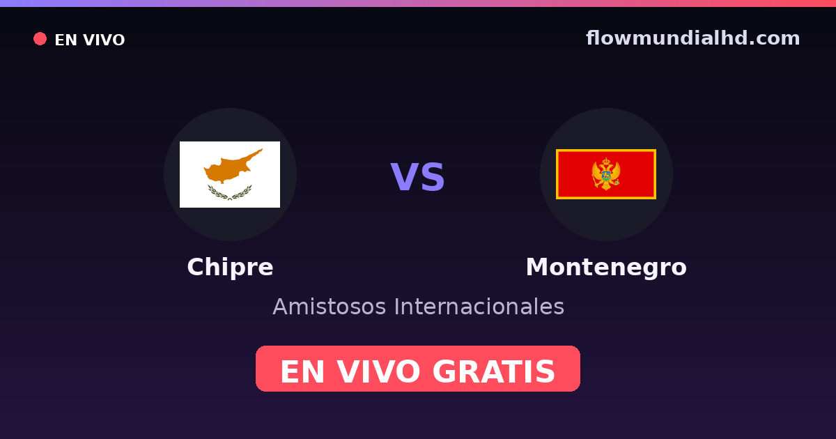 Chipre vs Montenegro — Amistosos Internacionais, Eliminatorias UEFA · histórico e onde assistir ao vivo grátis na FlowMundial HD