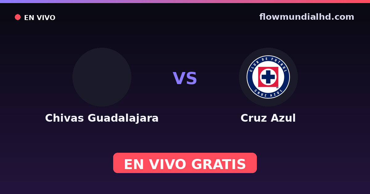 Chivas Guadalajara vs Cruz Azul — Liga MX, Clausura, Liga MX · historial y dónde ver en vivo gratis en FlowMundial HD