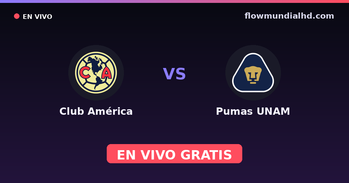 Club América vs Pumas UNAM — Liga MX, Clausura, Liga MX · historique et où regarder en direct gratuitement sur FlowMundial HD