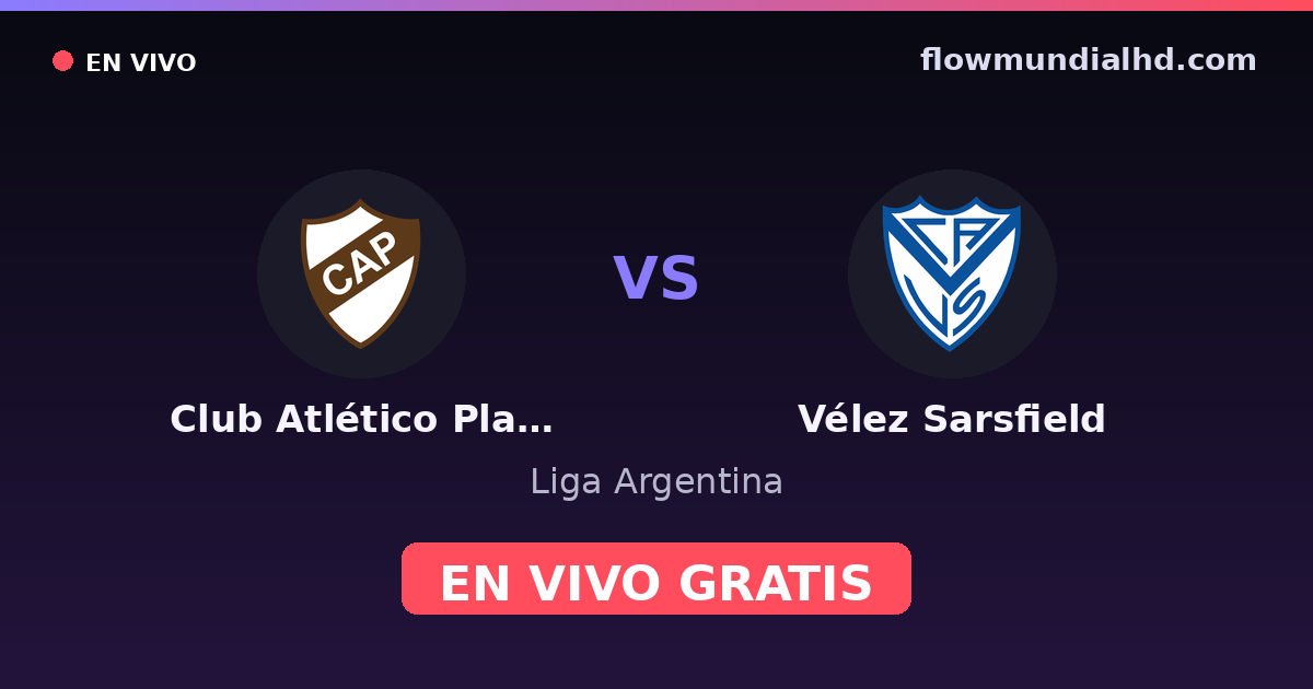 Club Atlético Platense vs Vélez Sarsfield — Liga Argentina · Bilanz und wo man live und kostenlos zusehen kann auf FlowMundial HD