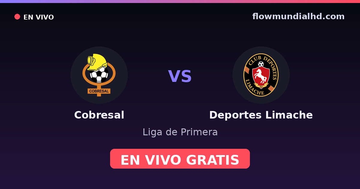 Cobresal vs Deportes Limache — Liga de Primera · historial y dónde ver en vivo gratis en FlowMundial HD