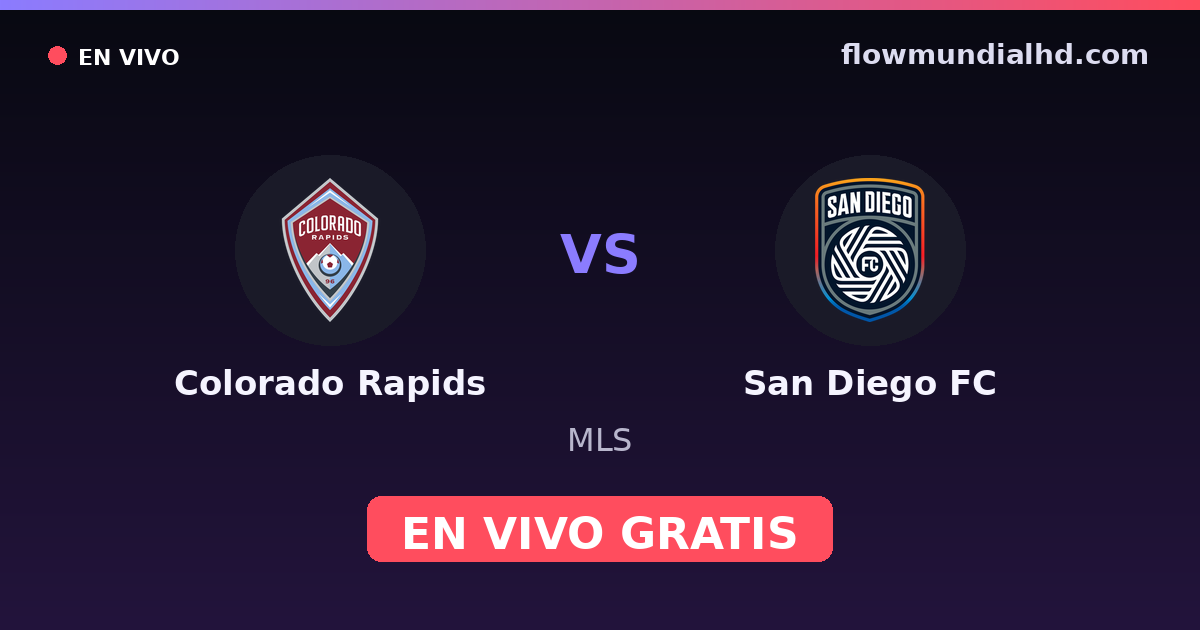 Colorado Rapids vs San Diego FC — MLS · Bilanz und wo man live und kostenlos zusehen kann auf FlowMundial HD