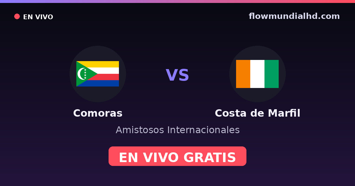 Komoren vs Elfenbeinküste — Internationale Freundschaftsspiele, Afrika-Cup-Qualifikation · Bilanz und wo man live und kostenlos zusehen kann auf FlowMundial HD