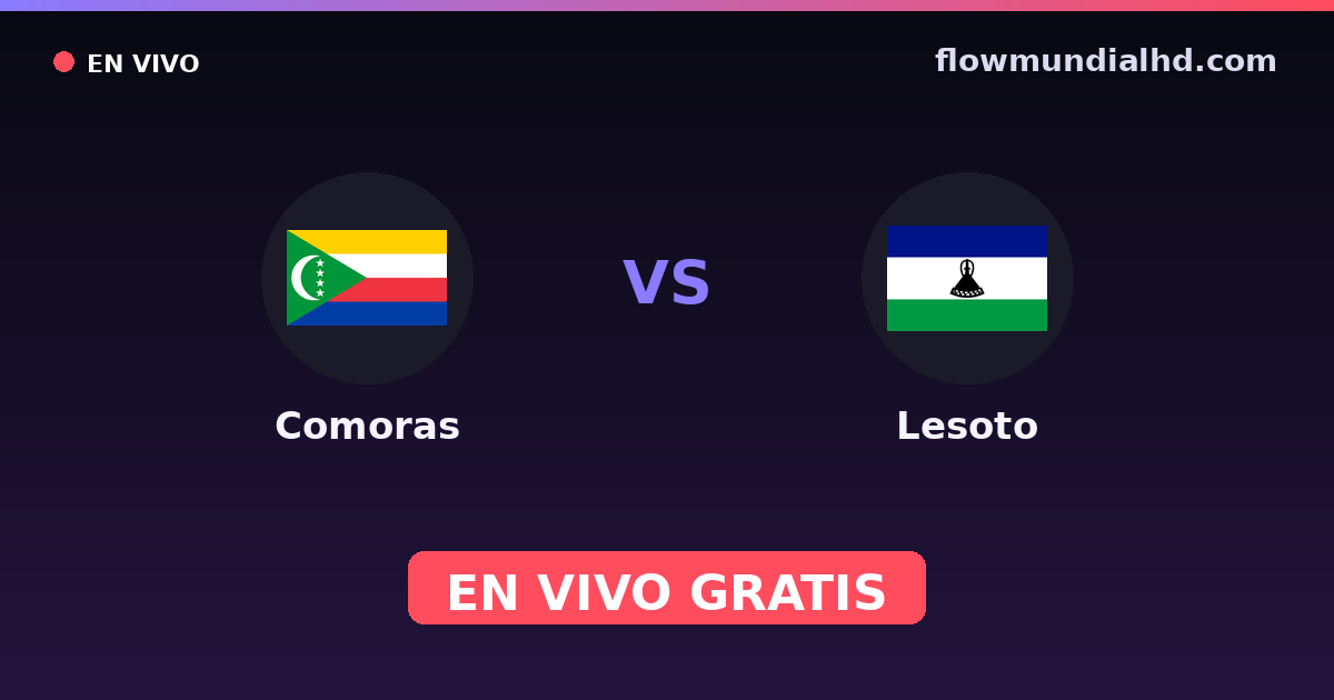 Comoras vs Lesoto — World Cup Qual. CAF , Clasificación Copa África · historial y dónde ver en vivo gratis en FlowMundial HD