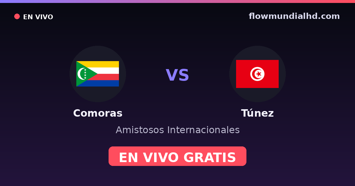 Komoren vs Tunesien — Internationale Freundschaftsspiele, Afrika-Cup-Qualifikation · Bilanz und wo man live und kostenlos zusehen kann auf FlowMundial HD