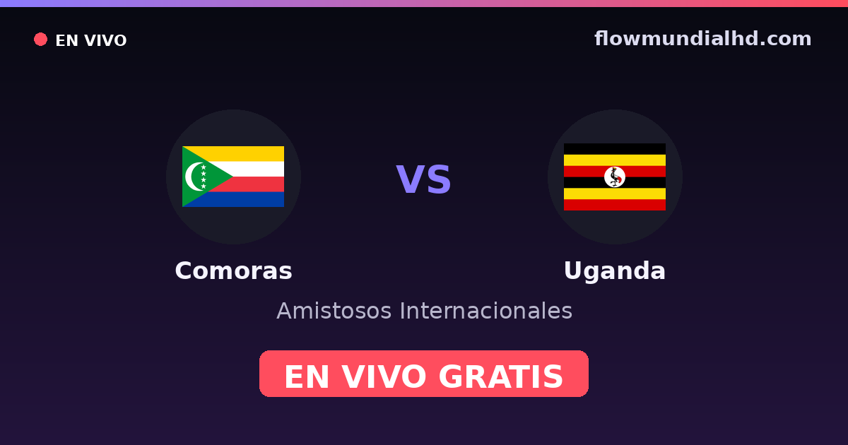 Komoren vs Uganda — Internationale Freundschaftsspiele, Afrika-Cup-Qualifikation · Bilanz und wo man live und kostenlos zusehen kann auf FlowMundial HD