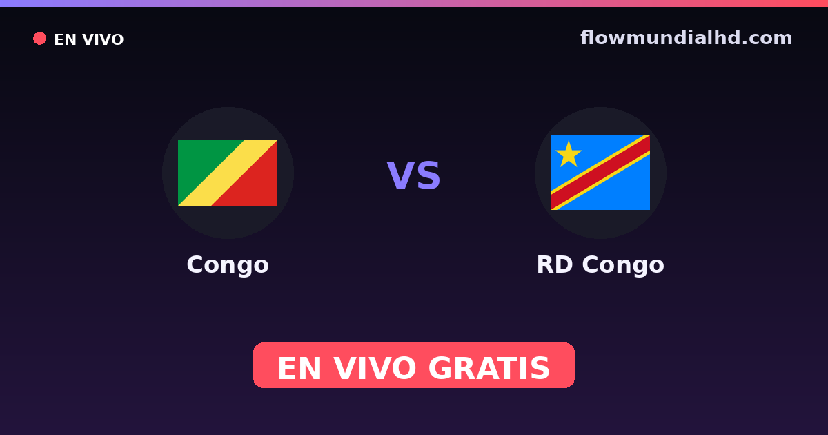 Congo vs RD Congo — Campeonato Africano de Naciones, Copa África · historial y dónde ver en vivo gratis en FlowMundial HD