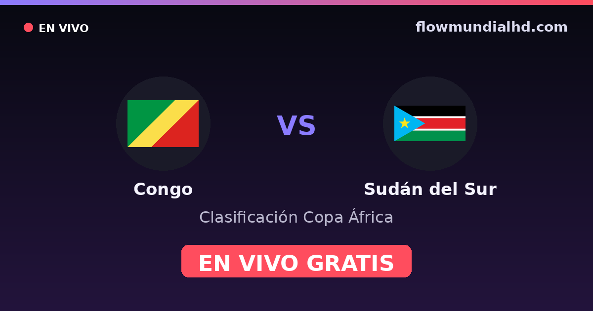 Kongo vs Südsudan — Afrika-Cup-Qualifikation · Bilanz und wo man live und kostenlos zusehen kann auf FlowMundial HD