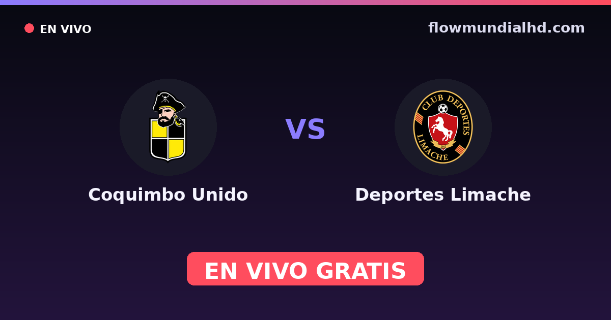 Coquimbo Unido vs Deportes Limache — Copa Chile, Supercopa de Chile · historial y dónde ver en vivo gratis en FlowMundial HD