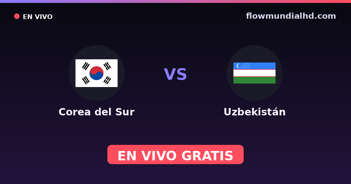 Corée du Sud vs Ouzbékistan — Qualifications asiatiques Coupe du monde, Matchs amicaux internationaux · historique et où regarder en direct gratuitement sur FlowMundial HD