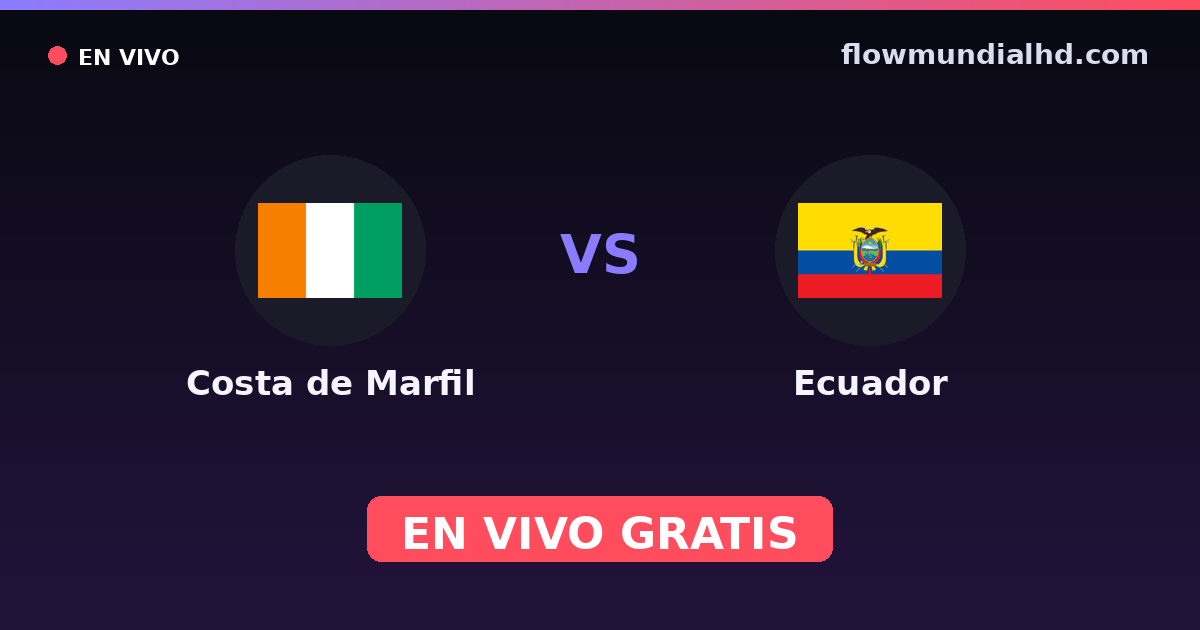 Elfenbeinküste vs Ecuador — Weltmeisterschaft · Bilanz und wo man live und kostenlos zusehen kann auf FlowMundial HD