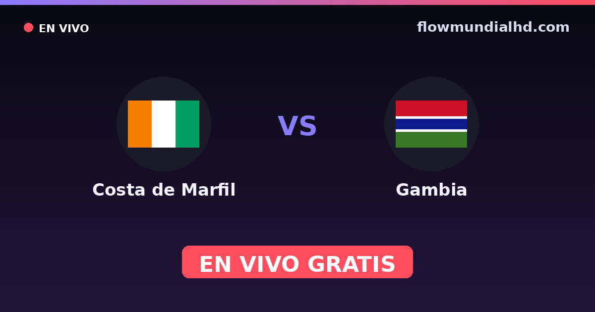 Elfenbeinküste vs Gambia — World Cup Qual. CAF · Bilanz und wo man live und kostenlos zusehen kann auf FlowMundial HD