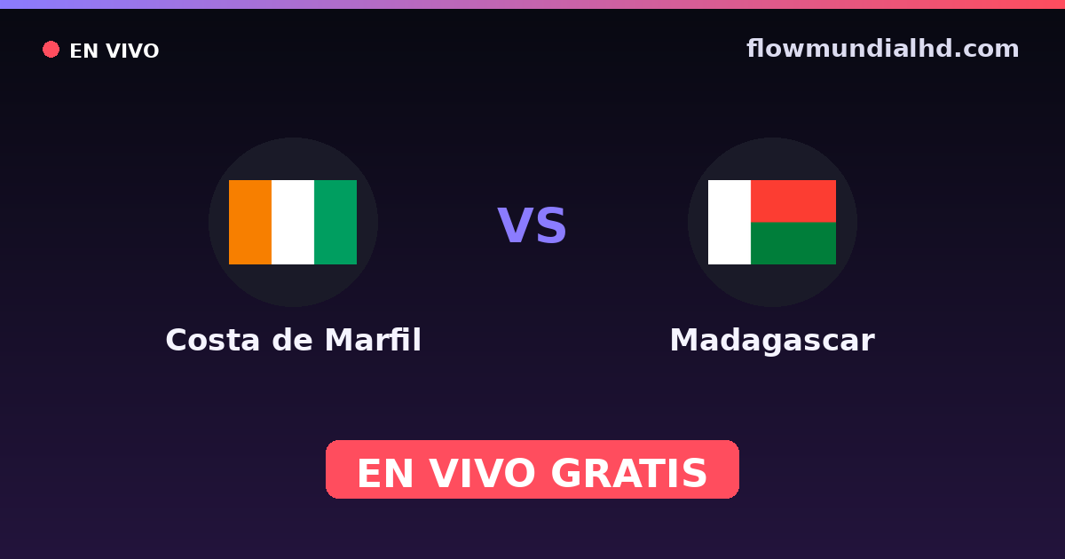 Costa do Marfim vs Madagascar — World Cup Qual. CAF , Eliminatorias da Copa Africana · histórico e onde assistir ao vivo grátis na FlowMundial HD