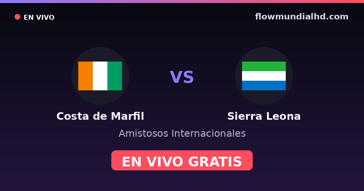 Elfenbeinküste vs Sierra Leone — Internationale Freundschaftsspiele, Afrika-Cup · Bilanz und wo man live und kostenlos zusehen kann auf FlowMundial HD