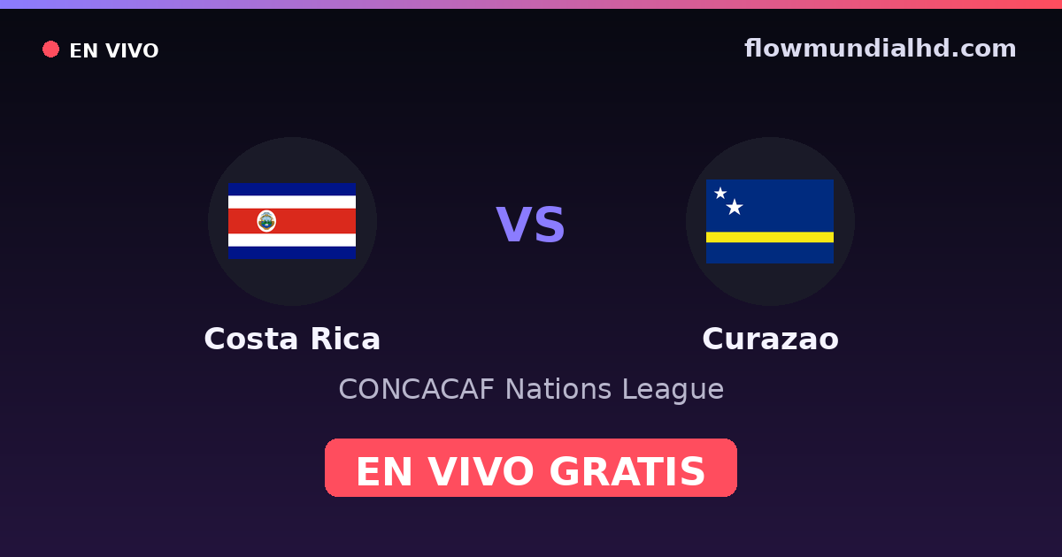 Costa Rica vs Curaçao — CONCACAF Nations League · Bilanz und wo man live und kostenlos zusehen kann auf FlowMundial HD