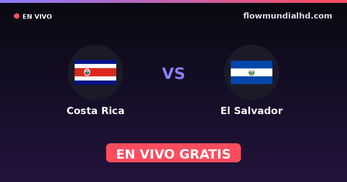 Costa Rica vs Salvador — Coupe d'Amerique centrale, Qualifications CONCACAF Coupe du monde · historique et où regarder en direct gratuitement sur FlowMundial HD