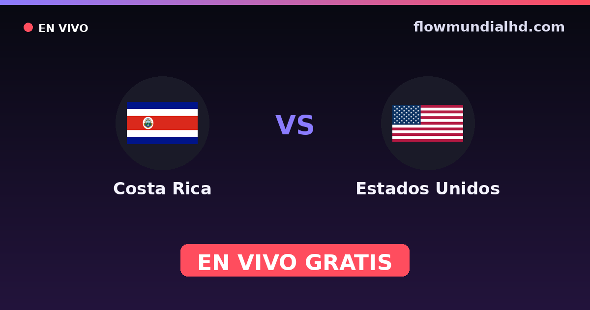 Costa Rica vs Estados Unidos — Eliminatorias CONCACAF para a Copa, Amistosos Internacionais · histórico e onde assistir ao vivo grátis na FlowMundial HD