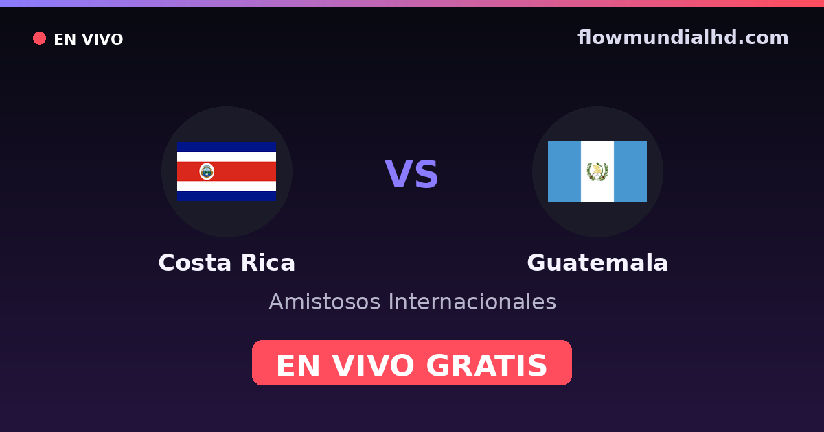 Costa Rica vs Guatemala — Internationale Freundschaftsspiele, CONCACAF Nations League · Bilanz und wo man live und kostenlos zusehen kann auf FlowMundial HD