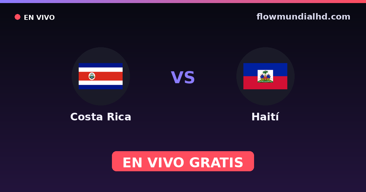 Costa Rica vs Haïti — Qualifications CONCACAF Coupe du monde, CONCACAF Nations League · historique et où regarder en direct gratuitement sur FlowMundial HD