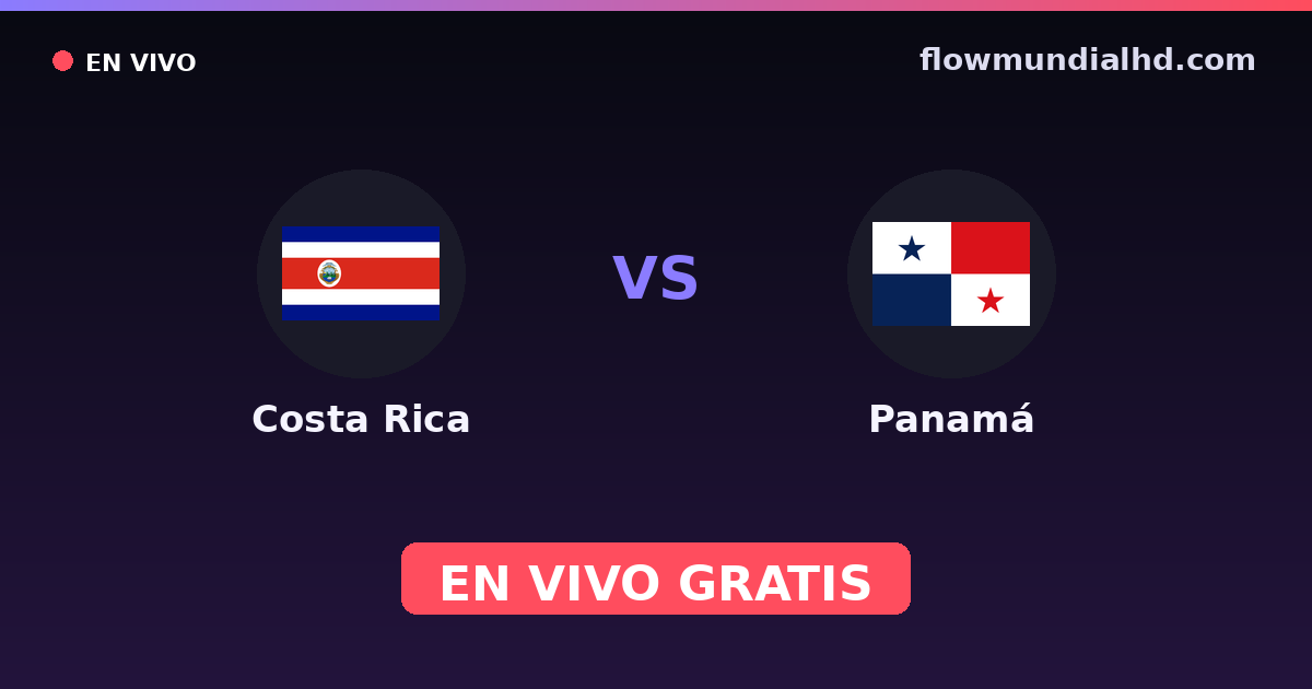 Costa Rica vs Panamá — Eliminatorias CONCACAF para a Copa, Amistosos Internacionais · histórico e onde assistir ao vivo grátis na FlowMundial HD