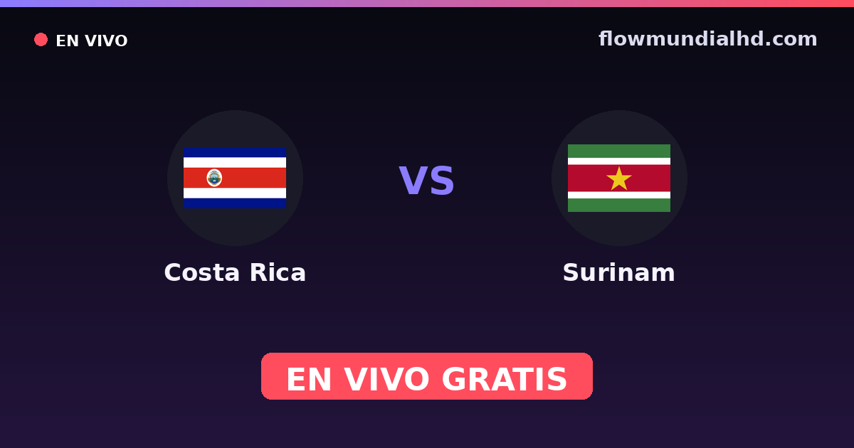 Costa Rica vs Suriname — WM-Qualifikation CONCACAF, CONCACAF Nations League · Bilanz und wo man live und kostenlos zusehen kann auf FlowMundial HD