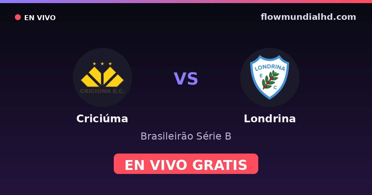 Criciúma vs Londrina — Brasileirão Série B · Bilanz und wo man live und kostenlos zusehen kann auf FlowMundial HD