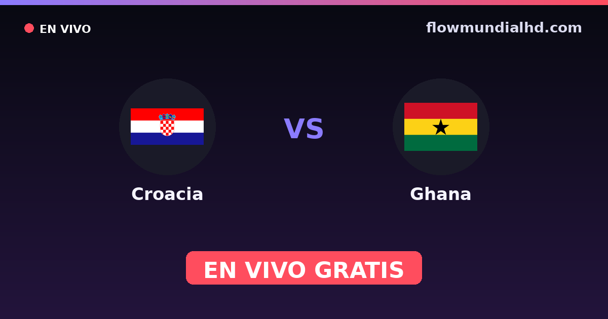 Croacia vs Ghana — Mundial · historial y dónde ver en vivo gratis en FlowMundial HD