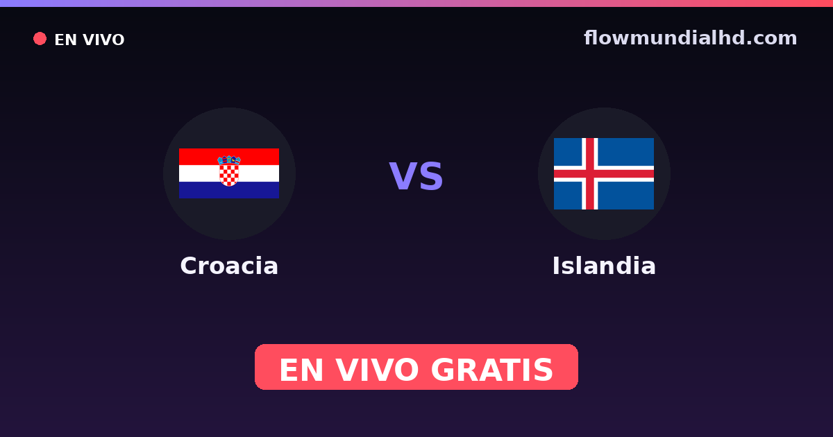 Croácia vs Islândia — Copa do Mundo, Eliminatorias UEFA · histórico e onde assistir ao vivo grátis na FlowMundial HD