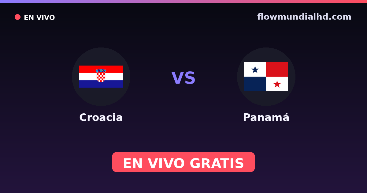 Croacia vs Panamá — Mundial · historial y dónde ver en vivo gratis en FlowMundial HD