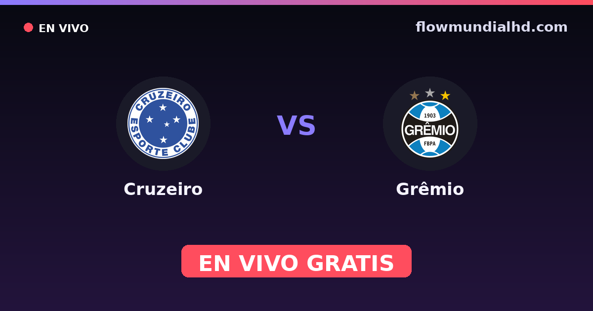 Cruzeiro vs Grêmio — Amistosos de clubes, Brasileirão Serie A · head-to-head and where to watch live free on FlowMundial HD
