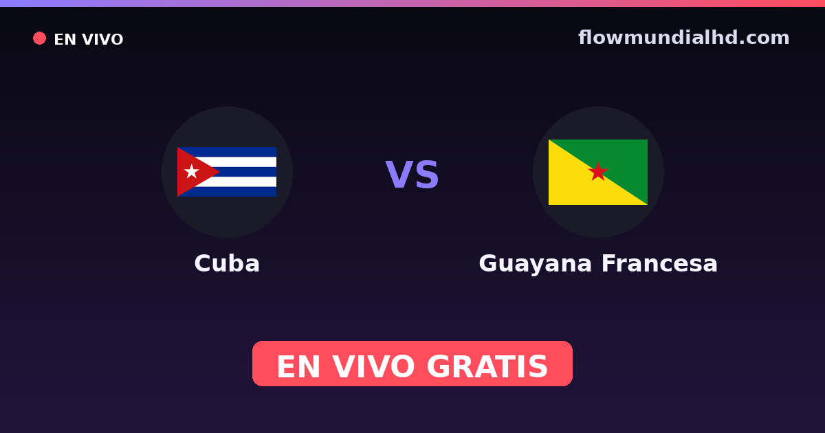 Kuba vs Französisch-Guayana — Karibik-Cup, Gold Cup · Bilanz und wo man live und kostenlos zusehen kann auf FlowMundial HD