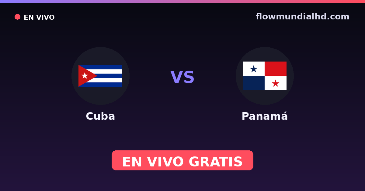 Cuba vs Panamá — Eliminatorias CONCACAF al Mundial, Amistosos Internacionales · historial y dónde ver en vivo gratis en FlowMundial HD