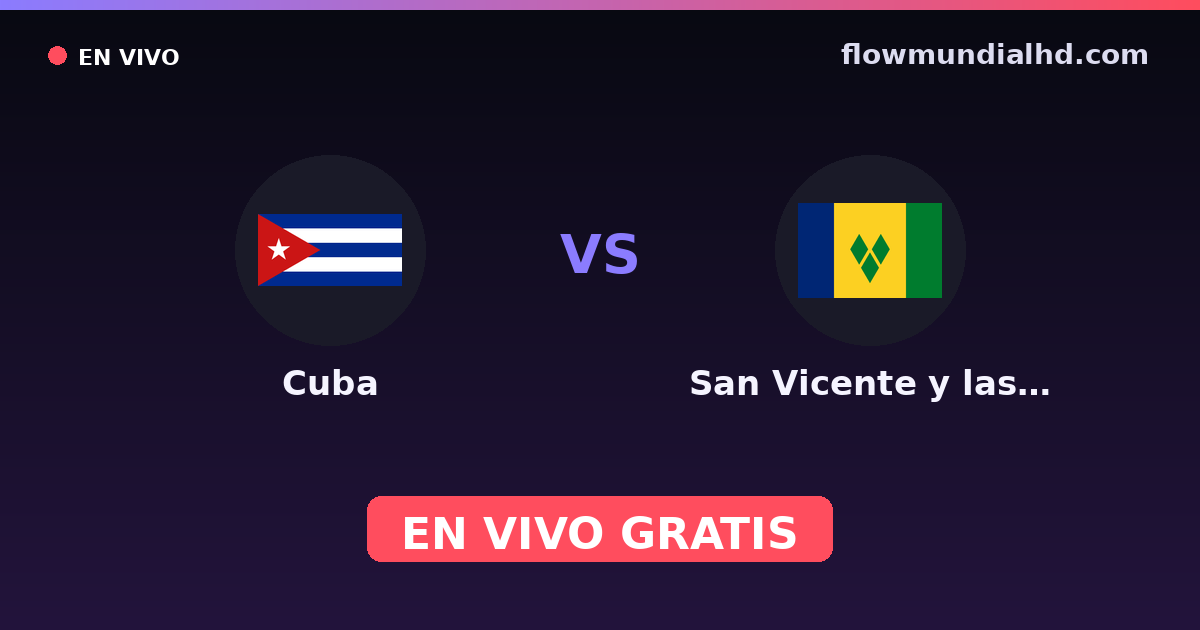 Kuba vs San Vicente y las Granadinas — WM-Qualifikation CONCACAF, Internationale Freundschaftsspiele · Bilanz und wo man live und kostenlos zusehen kann auf FlowMundial HD