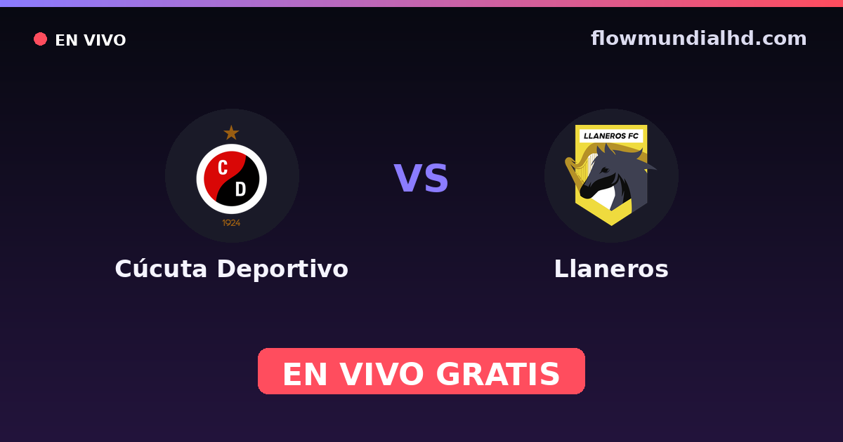 Cúcuta Deportivo vs Llaneros — Categoría Primera B, Primera A · historial y dónde ver en vivo gratis en FlowMundial HD