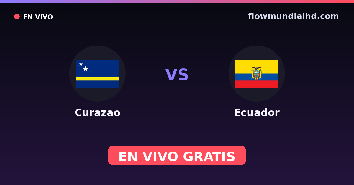Curazao vs Ecuador — Mundial · historial y dónde ver en vivo gratis en FlowMundial HD