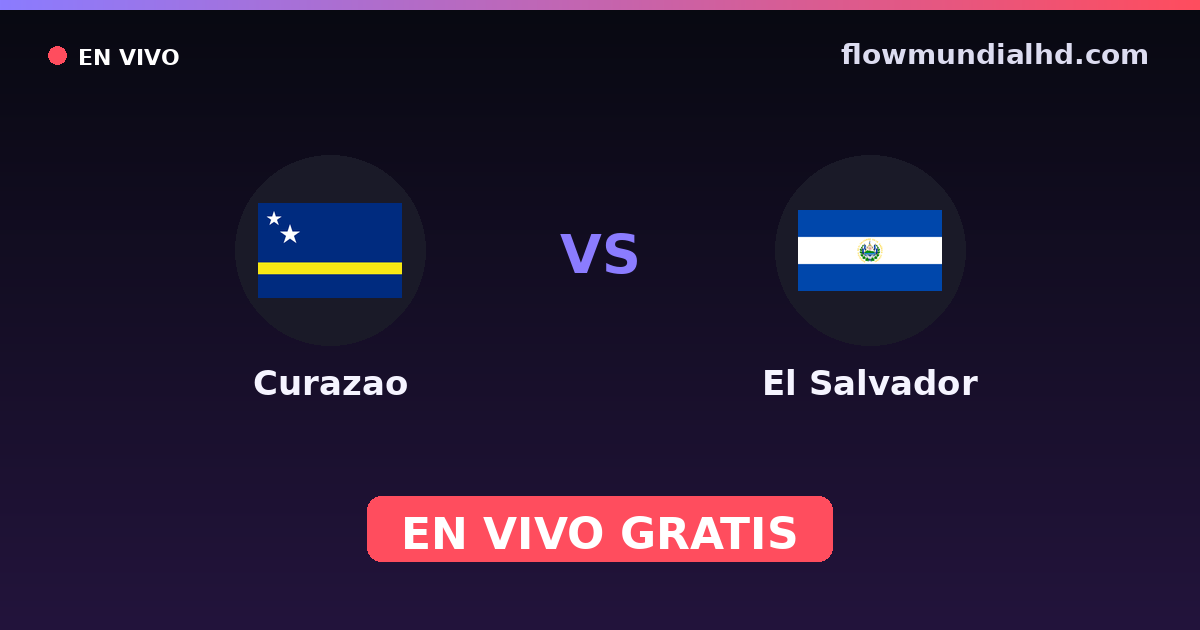 Curazao vs El Salvador — Eliminatorias CONCACAF al Mundial, Copa Oro · historial y dónde ver en vivo gratis en FlowMundial HD