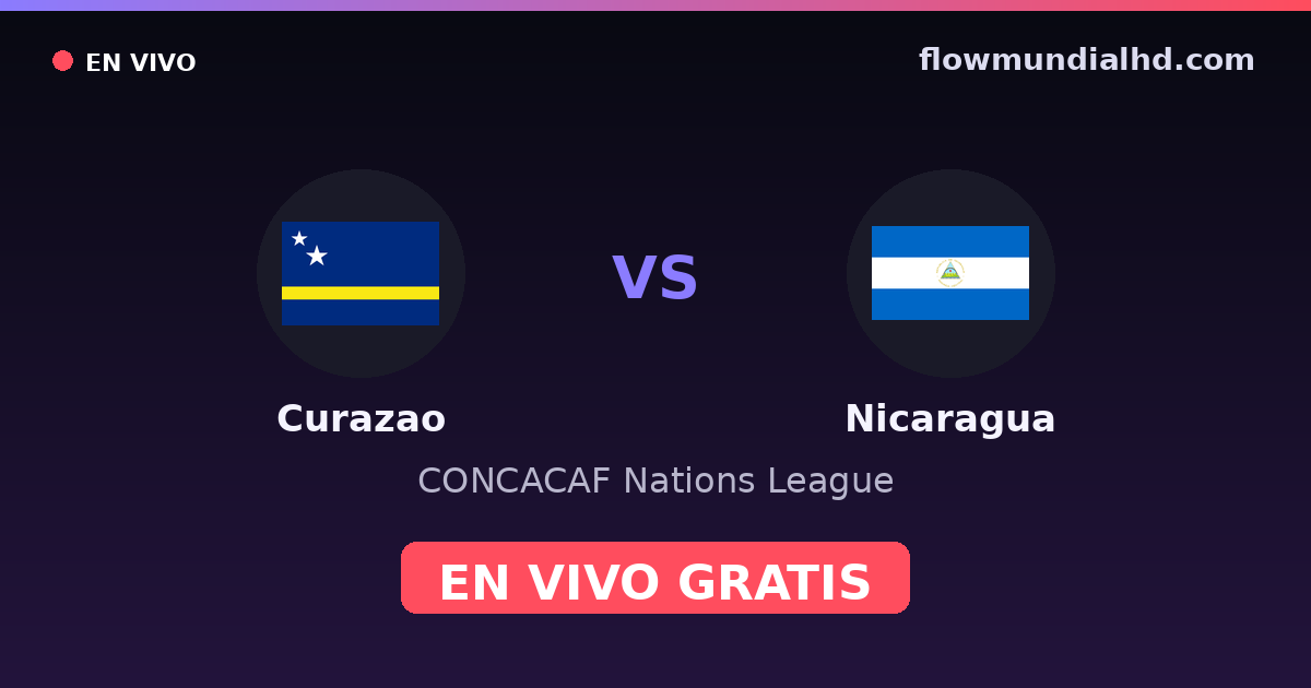 Curazao vs Nicaragua — CONCACAF Nations League · historial y dónde ver en vivo gratis en FlowMundial HD