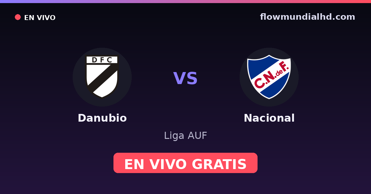 Danubio vs Nacional — Liga AUF · historial y dónde ver en vivo gratis en FlowMundial HD