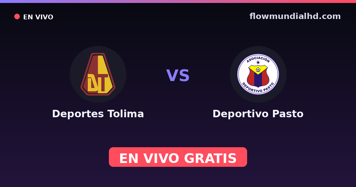 Deportes Tolima vs Deportivo Pasto — Copa Colombia, Primera A · historial y dónde ver en vivo gratis en FlowMundial HD