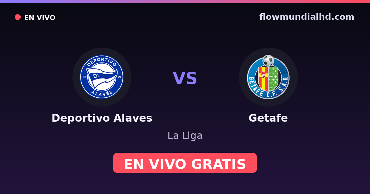 Deportivo Alaves vs Getafe — La Liga · historial y dónde ver en vivo gratis en FlowMundial HD