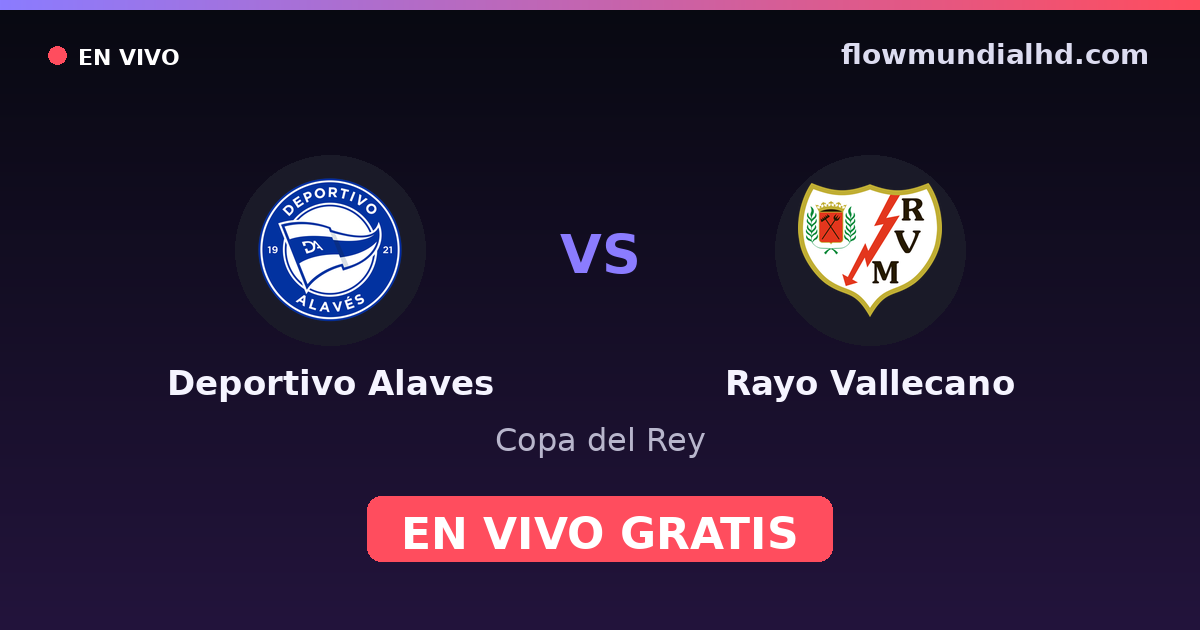 Deportivo Alaves vs Rayo Vallecano — Copa del Rey, La Liga · historial y dónde ver en vivo gratis en FlowMundial HD