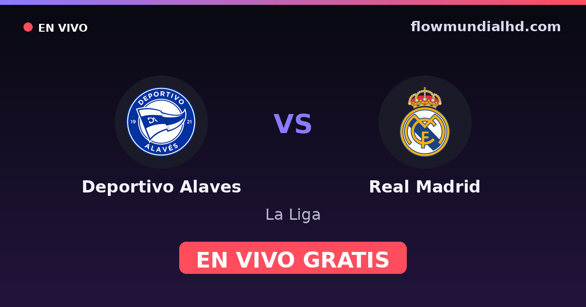 Deportivo Alaves vs Real Madrid — La Liga · historial y dónde ver en vivo gratis en FlowMundial HD