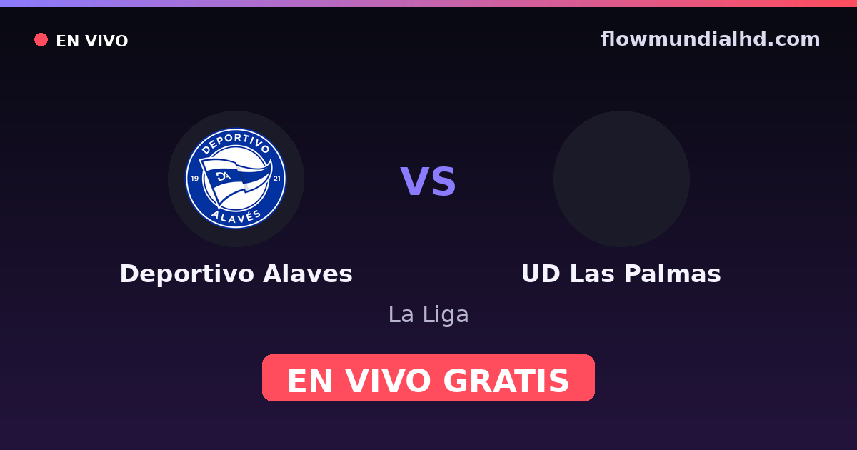 Deportivo Alaves vs UD Las Palmas — La Liga · historial y dónde ver en vivo gratis en FlowMundial HD