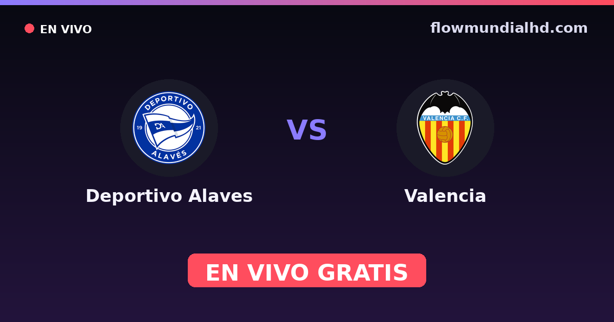 Deportivo Alaves vs Valencia — Amistosos de clubes, La Liga · historial y dónde ver en vivo gratis en FlowMundial HD