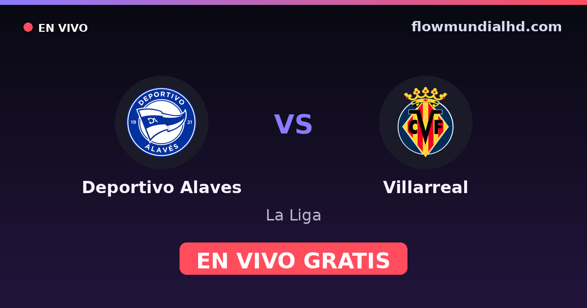 Deportivo Alaves vs Villarreal — La Liga · historial y dónde ver en vivo gratis en FlowMundial HD