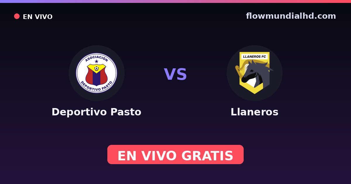 Deportivo Pasto vs Llaneros — Copa Colombia, Primera A · historial y dónde ver en vivo gratis en FlowMundial HD