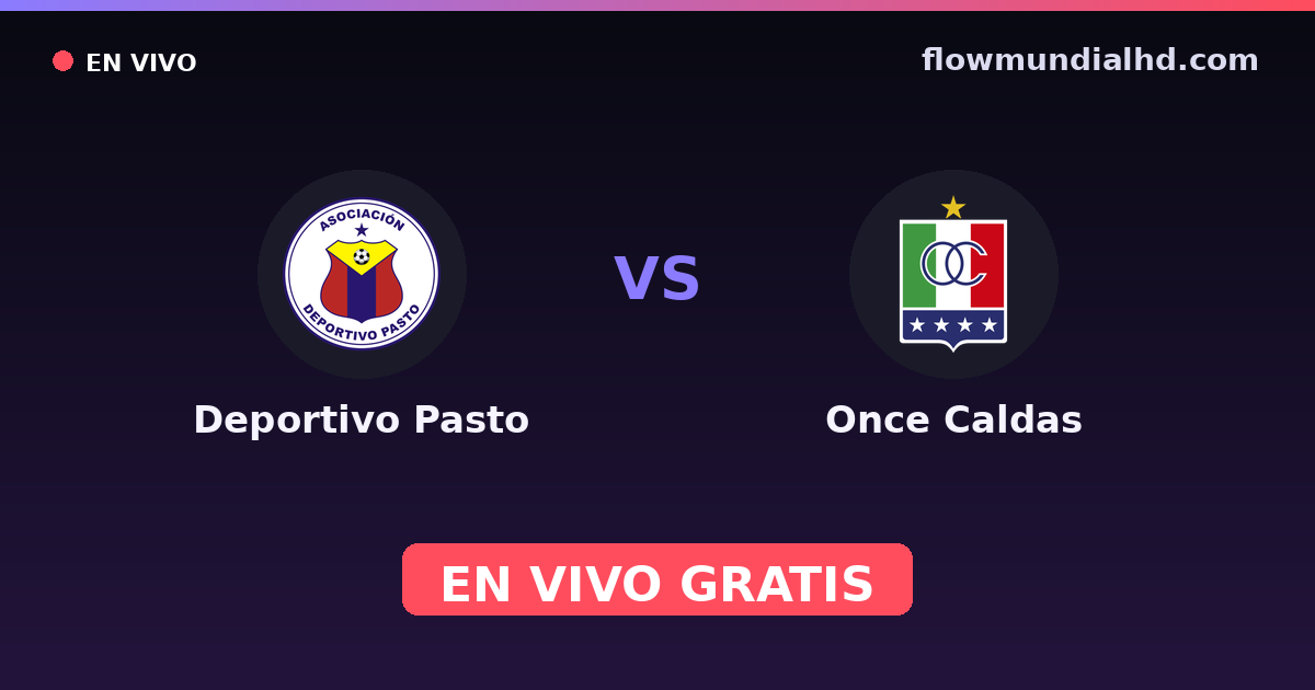 Deportivo Pasto vs Once Caldas — Copa Colombia, Primera A · historial y dónde ver en vivo gratis en FlowMundial HD